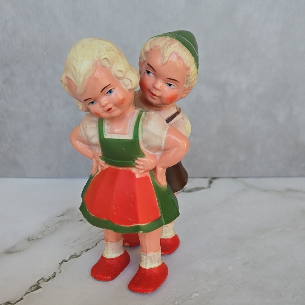 Vintage German Jack & Jill Ramp Walking Antique Toy by Schildkröt